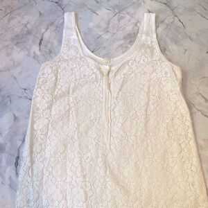 JCrew Cream Lace Front Tank S